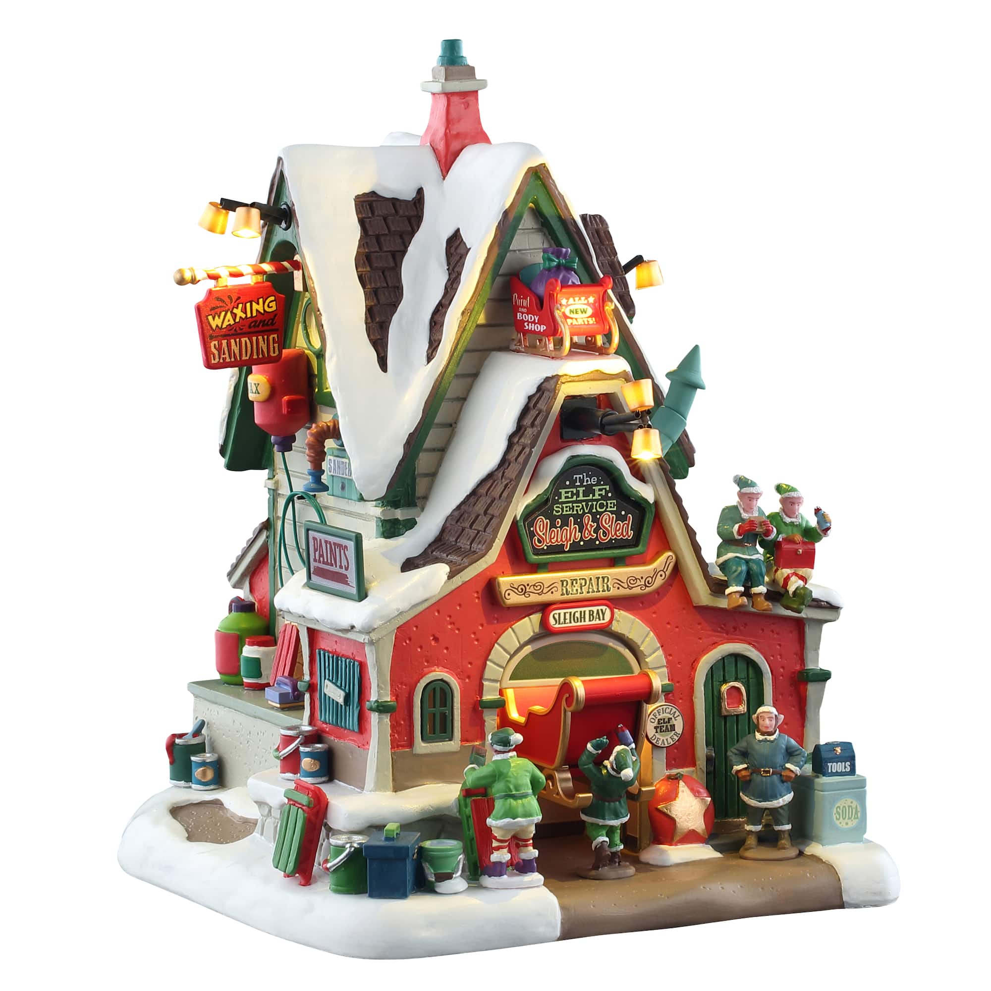 Lemax® Santa's Wonderland The Elf Service Sleigh & Sled Repair